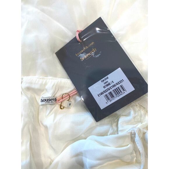 House of CB Dress Mini Babydoll Ivory Georgette Halter Small - Picture 2 of 6
